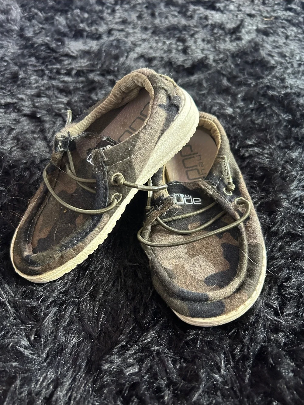 Hey Dude Kids Moccasins in Olive Camo